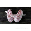 pink baby/infant/ Toddlers chevron crib shoes with ribbon bow